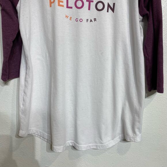 Peloton White Logo Baseball Tee Sz XL - Picture 4 of 13